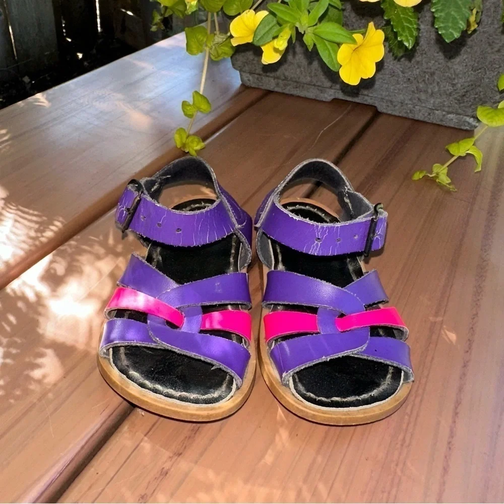 Salt Water Toddler Purple Pink Sandals Size 4 - Picture 2 of 5